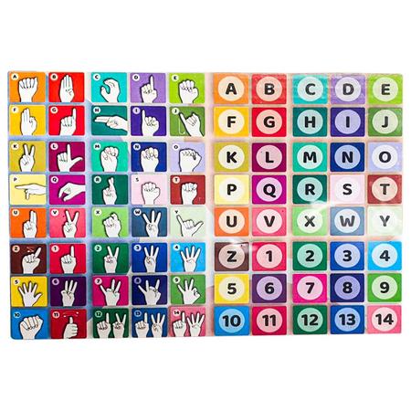 Jogo Memória Linguagem de Sinais Cartonado Colorido 80 Peças Ref