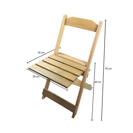 Jogo De Mesa Conjunto 4 Cadeiras Madeira 70 Por 70 Dobráveis