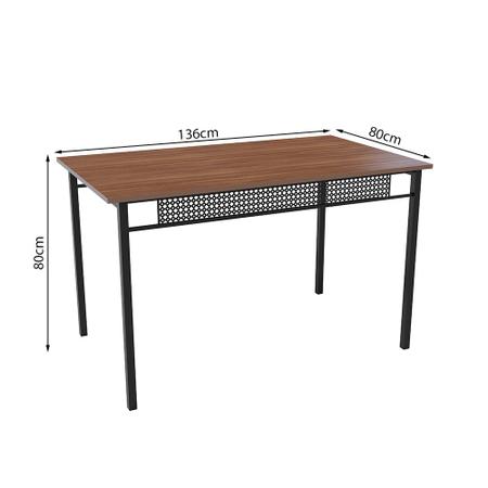 Jogo Mesa De Jantar Com 6 Cadeiras Estofadas Linho Cinza Dakota Estilo  Industrial Mdf E Aço