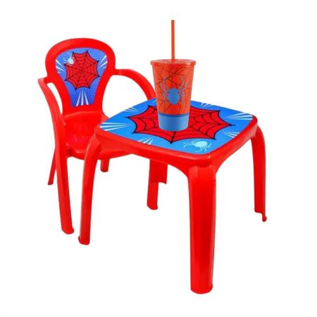 Imagem de Jogo mesa infantil decorada com duas cadeiras e copos 550ml