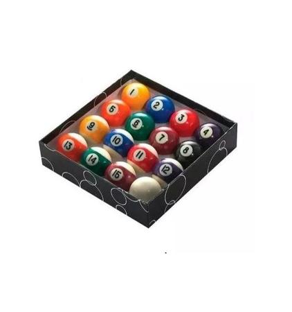 Jogo mesa mini bilhar sinuca snooker 69 x 36 x 19cm completo