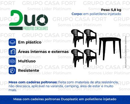 Jogo de Cadeiras de plástico (1 Mesa + 4 Cadeiras) Duoplastic