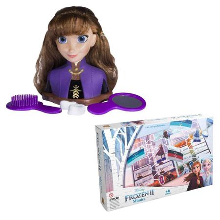 Jogo Mimics Frozen 2 e Busto de Boneca Anna Styling Head - Baby