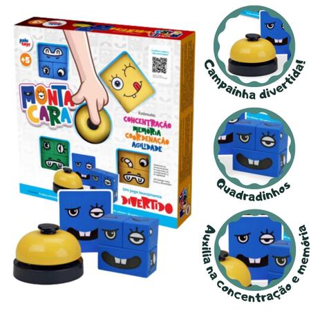 Jogo montessori monta cara blocos com campainha - Pakiplast - Outros Jogos  - Magazine Luiza