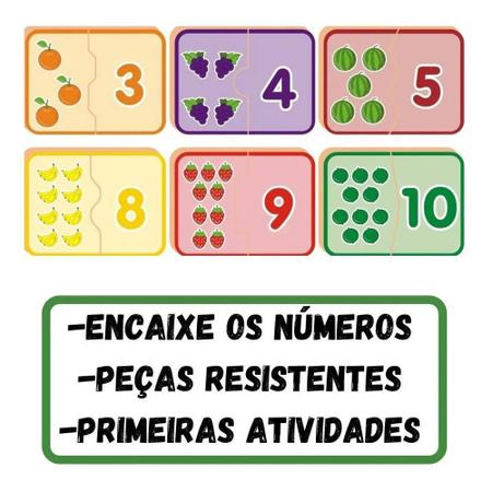 Jogo De Encaixar Números 0 a 10 20 Peças Nig Brinquedos