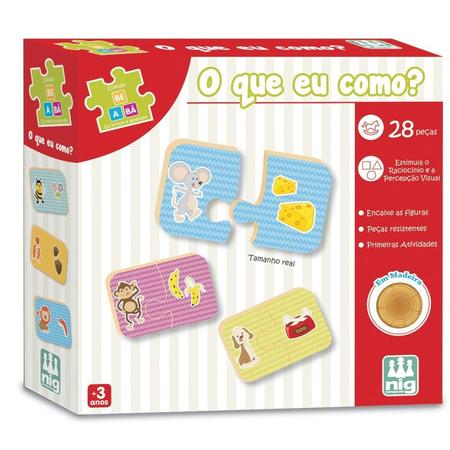 Brinquedo Educativo Jogo Oque Eu Como Quebra Cabeça Figuras - Nig  Brinquedos - Brinquedos Educativos - Magazine Luiza