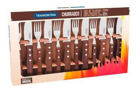 Imagem de Jogo P Churrasco Polywood Trad 12 Pç Aço Inox Tramontina