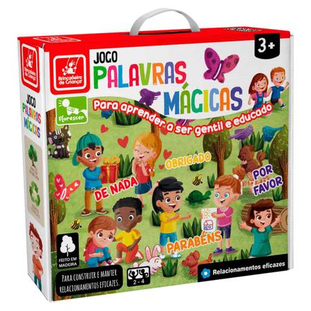 Jogo Palavras Mágicas Brincadeira De Criança Feito Em Madeira Infantil  Educativo +3 Anos - Jogos Educativos - Magazine Luiza