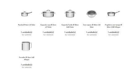 Imagem de Jogo Panelas Aço Inox Fundo Triplo e Tampas de Inox 6pc - Tramontina