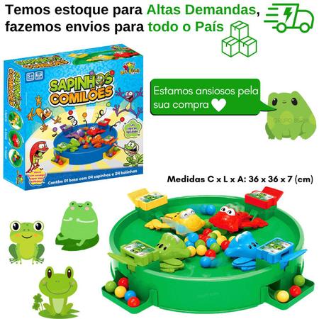 Jogo Papa Sapo De Agilidade Bolinhas Comilão Tabuleiro Comilões Joguinho 4  Jogadores Brinquedo Oferta Sapinho Sapinhos Infantil Cor Verde Azul - Art  Brink - Jogo Papa Bolinha - Magazine Luiza