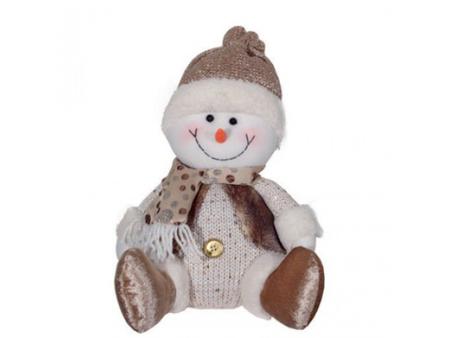 Jogo Papai Noel E Boneco De Neve Champagne Gold Pelúcia 38Cm