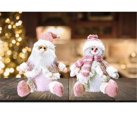 Jogo Papai Noel e Boneco de Neve Sentado Rosê Luxo Gorrinho e Cachecol  Crochê 32cm - Magizi - Mundial Casa e Presentes