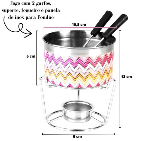 Imagem de Jogo para fondue esmaltado 3 peças colorido