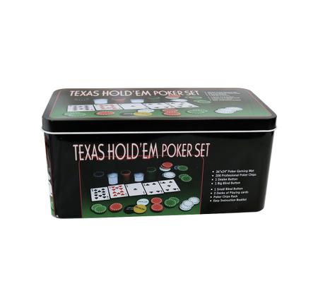 Brinquedo Jogo Texas Poker Set Lata com 200 fichas e 2 Baralhos - TEXAS  HOLD - Jogo de Poker - Magazine Luiza