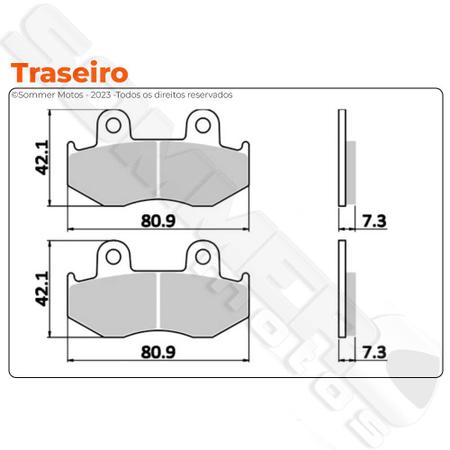 Imagem de Jogo Pastilha Freio Dianteiro+Traseiro Atc 250 R 1985 a 1986 T-mac