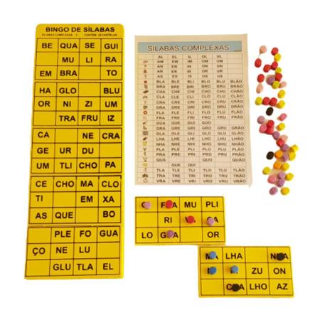 Jogo Educativo Bingo Silabas - Castelarte - Brinquedos Educativos,  Pedagógicos e Terapêuticos