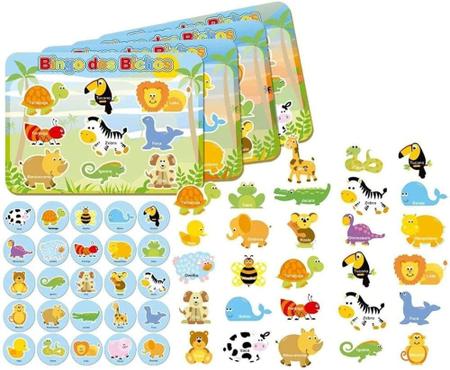 Kit 2 Jogos Bingo dos Bichos e Domino Animais 4anos 5anos 6anos - Jogos  Educativos e Divertidos - Menina Menino