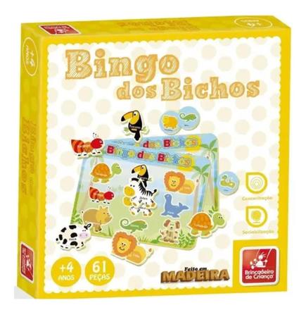 Casa da Educação - Jogo Bingo dos Bichos Com 68 peças- Brincadeira de  Criança - 2136