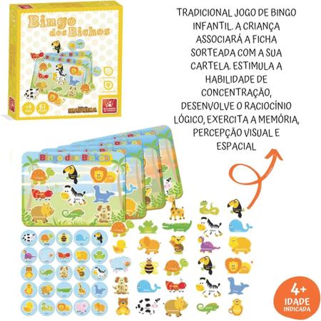 Jogo Educativo Bingo Dos Bichos +4 Anos 61 Pecas Em Madeira - Brincadeira  de Crianca - Jogos Educativos - Magazine Luiza