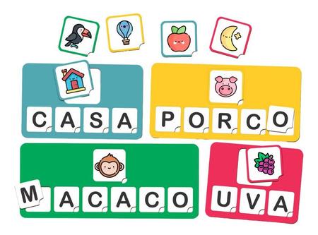 Jogos de Alfabetização Para Formar Palavras Juntando Sílabas - Babebi -  Outros Jogos - Magazine Luiza