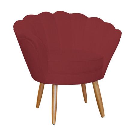 Imagem de Jogo Pétala Namoradeira e 2 Poltronas Estofada Para Recepção Suede Vermelho Bordo - DL Decor