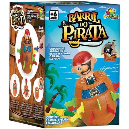 Kit Jogos Quebra Gelo Pinguim + Jogo Barril Pula Pirata Art Brink