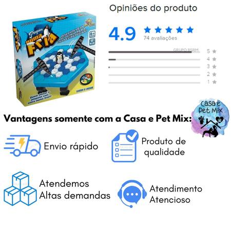 JOGO QUEBRA GELO DO PINGUIM DE MESA INFANTIL NUMA FRIA GAME COM