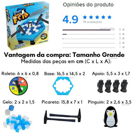 Jogo De Mesa Pinguim Numa Fria Quebra Gelo Infantil 10cm - Kubo Mix