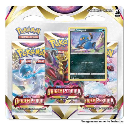 Blister Triplo Cartas Pokémon Origem Perdida Croagunk Copag - Deck