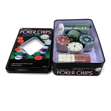 Jogo de Poker Kit Profissional Estojo em Metal com 100 Fichas Unidade -  Rocie/ WX Gift - Grupo Rocie - Jogo de Poker - Magazine Luiza