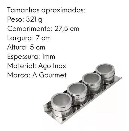 Jogo Porta Condimentos Magnético com Visor e Suporte 5 Peças - KEHOME -  Porta Tempero / Porta Condimento - Magazine Luiza