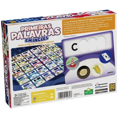 JOGO PRIMEIRAS PALAVRAS EM INGLES NOVA EMBALAGEM GROW 041844 - JOGO PRIMEIRAS PALAVRAS EM INGLES NOVA EMBALAGEM GROW - GROW