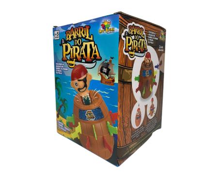 Jogo de Mesa Pula Pirata Barril Grande Brinquedo Infantil Criança