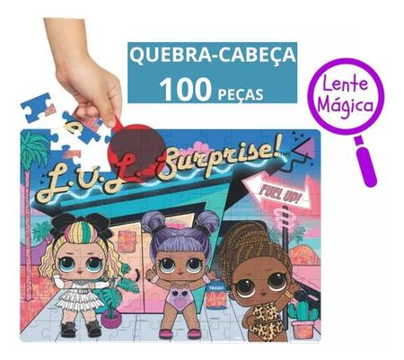 Jogo Puzzle 100 Pçs Quebra Cabeça Infantil Lol com Lente Mágica Presente  dia das Crianças - Elka - Quebra Cabeça - Magazine Luiza