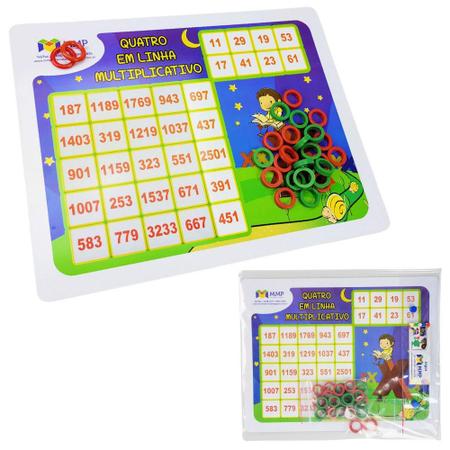 Multiplicação - Jogo Matemática - Jogo 4 em Fila – Guigui - Pikoli  Brinquedos Educativos