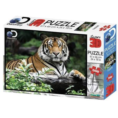 Jogo Quebra Cabeca 500PCS Tigre 3D Multikids BR1059 - Quebra-Cabeça -  Magazine Luiza