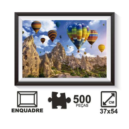 Jogo Quebra Cabeça 500 Pçs Puzzle Paisagem Balões 60x40cm