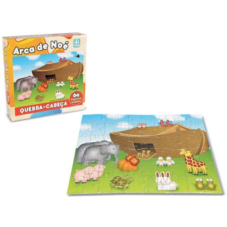 Quebra Cabeça Infantil Arca De Noé Em Madeira mdf Puzzle Jogo Educativo 9  Peças Brinquedo Coluna + 4 Anos em Promoção na Americanas