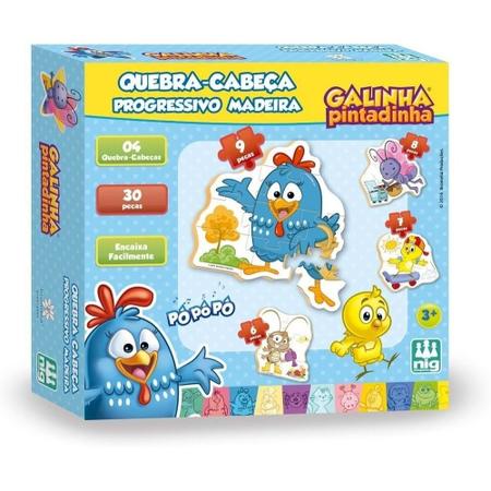 Jogo Educativo Galinha Pintadinha Quebra-cabeça Com 30 Peças