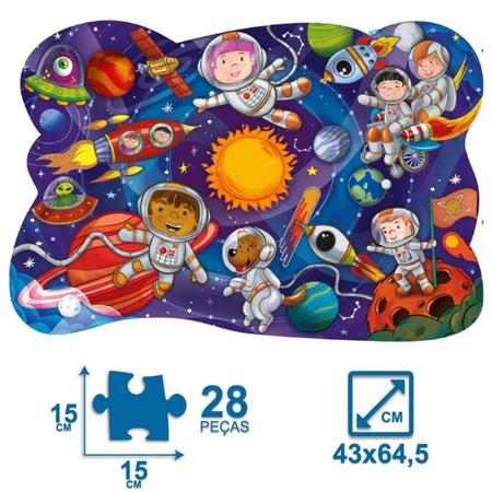 Jogo Quebra Cabeça Infantil 28 Peças Gigantes Astronautas Aventura Espacial  Para Meninos E Meninas - Pais e Filhos - Quebra-Cabeça - Magazine Luiza