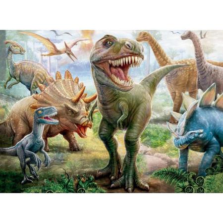 Jogo Quebra Cabeça Infantil Dinossauros 100 Peças Menino Grow 2660