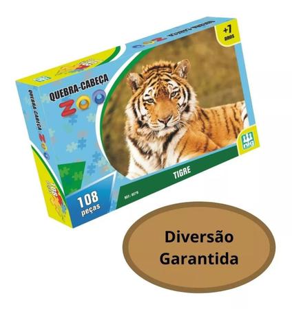 Jogo Quebra Cabeça Zoo Tigre 108 Peças Nig - Nig Brinquedos