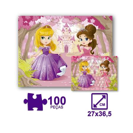 Jogo Quebra-Cabeça 100 Peças Da Princesa Pais & Filhos em Promoção