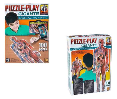 JOGO QUEBRA CABEÇA PUZZLE GIGANTE - CORPO HUMANO 100 PÇ - Babu