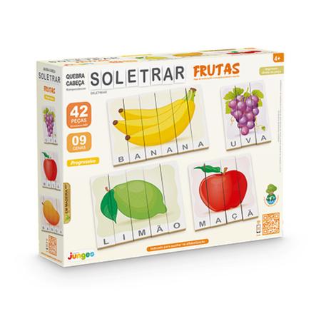 Jogo de quebra-cabeça para crianças frutas maçã peças de quebra