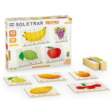 Jogo de quebra-cabeça para crianças frutas maçã peças de quebra