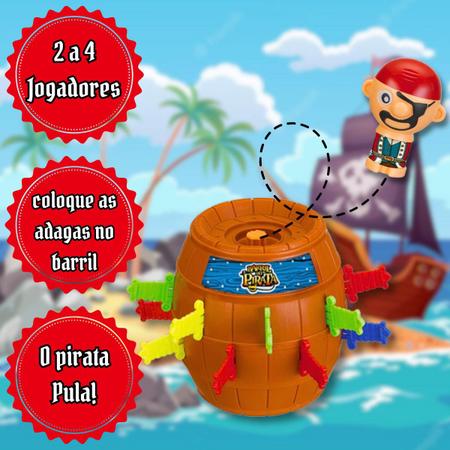 Jogo Quebra Gelo Pinguim E Barril Pirata Pula Art Brink