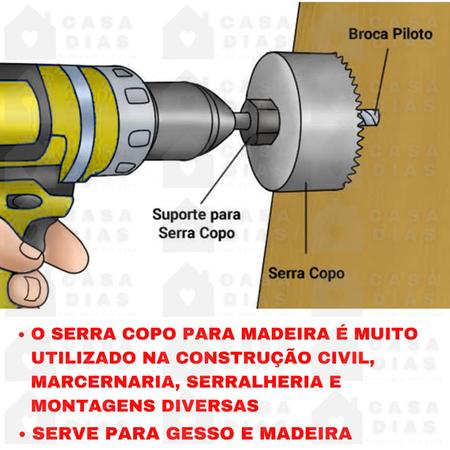 Imagem de Jogo Serra Copo Estojo Para Madeira Gesso Plástico 11 Peças