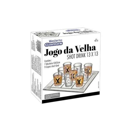 Jogo Shot Drink Jogo Da Velha Tabuleiro 9 Copos 10ml Tequila