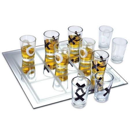 Jogo de Xadrez Shot Drink 35x35 Tabuleiro de Vidro - Western